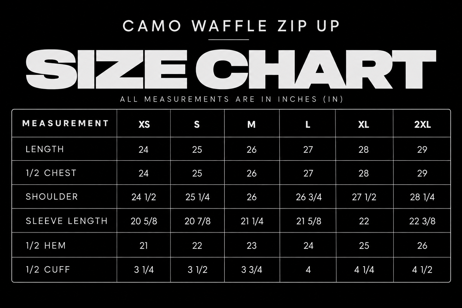 CAMO WAFFLE ZIP UP